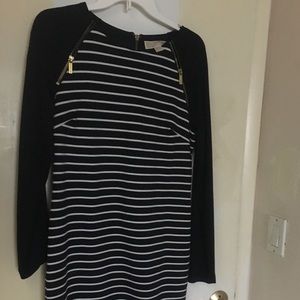 Michael Kors Navy Striped Sweater Dress